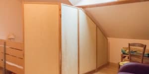 paravent en châtaignier et contreplaqué peuplier