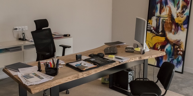 Bureau bois et acier