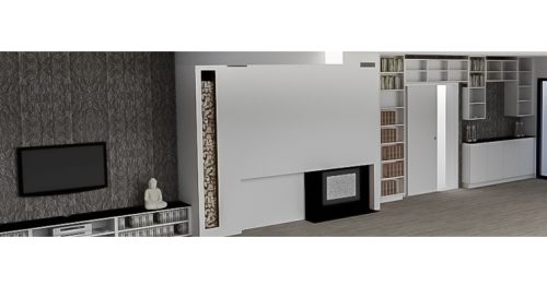 agencement de salon blanc et noir