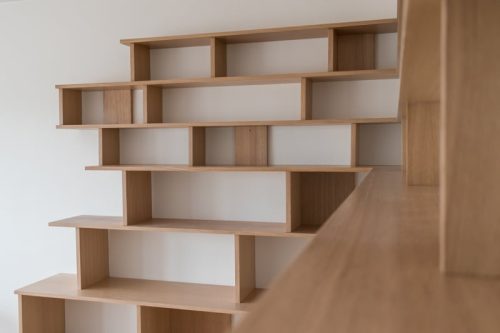 grande bibliothèque en chêne